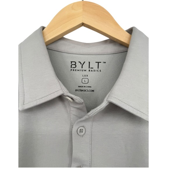BYLT 3 Shirts Bundle Mens Lux Short Sleeve Collared Polo Shirt Size L Casual EUC - Picture 12 of 13